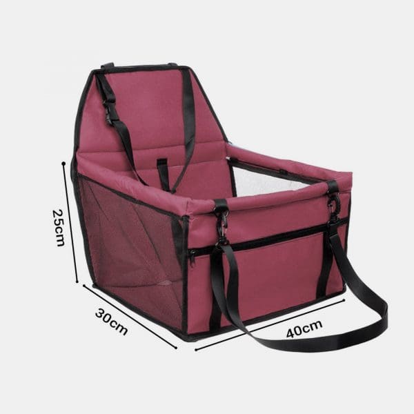 SOGA Waterproof Pet Booster Car Seat Breathable Mesh Safety Travel Portable Dog Carrier Bag Red - Image 2
