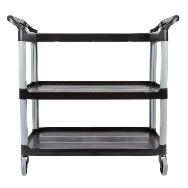 SOGA 3 Tier 83x43x95cm Food Trolley Food Waste Cart With Two Bins Storage Kitchen Black Small - Image 2