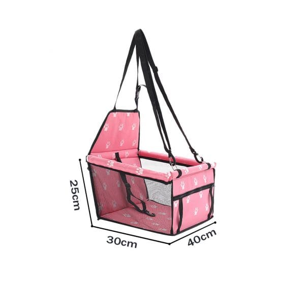 SOGA Waterproof Pet Booster Car Seat Breathable Mesh Safety Travel Portable Dog Carrier Bag Pink - Image 2