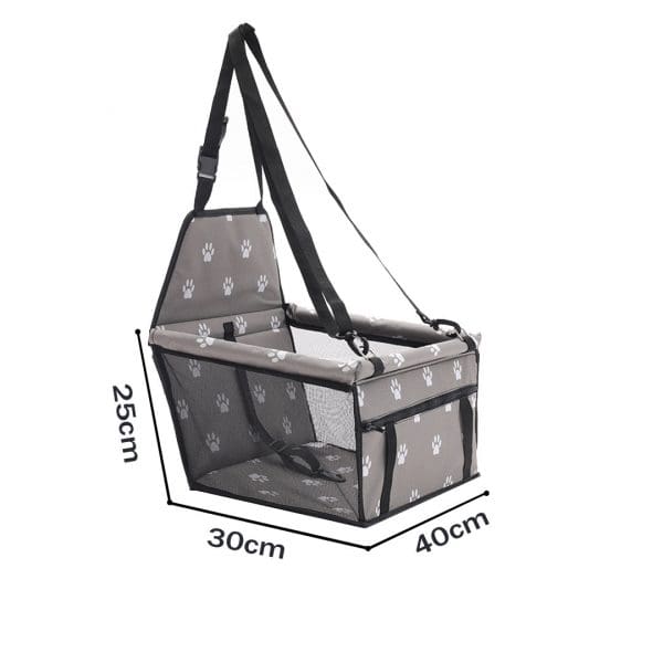 SOGA Waterproof Pet Booster Car Seat Breathable Mesh Safety Travel Portable Dog Carrier Bag Grey - Image 2