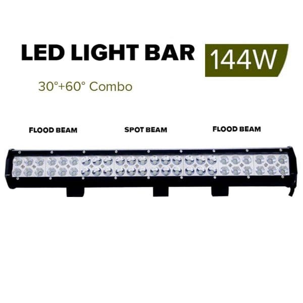 2X 23inch 144W Cree Led Light Bar Spot Flood Light 4x4 Offroad Work Ute Atv 12v 24v - Image 3