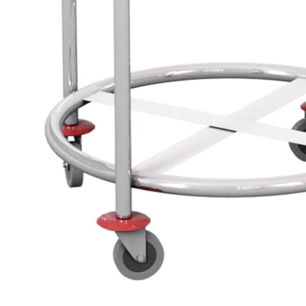 SOGA Stainless Steel Commercial Round Soiled Linen Laundry Trolley Cart with Wheels White - Image 4