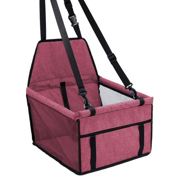 SOGA Waterproof Pet Booster Car Seat Breathable Mesh Safety Travel Portable Dog Carrier Bag Red - Image 4