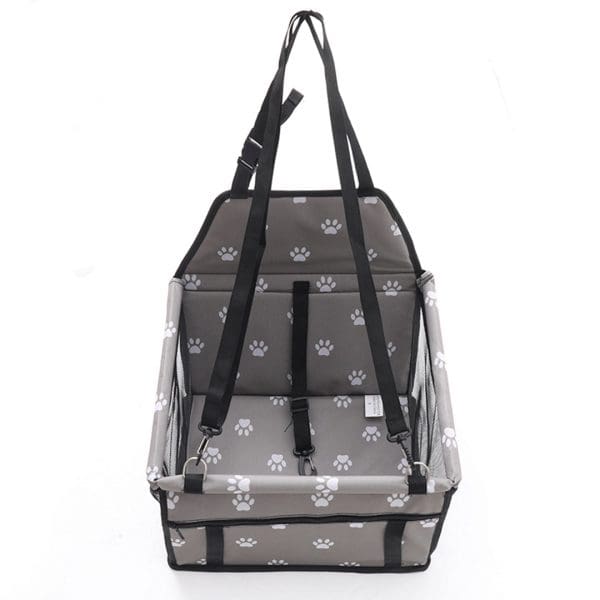SOGA Waterproof Pet Booster Car Seat Breathable Mesh Safety Travel Portable Dog Carrier Bag Grey - Image 5