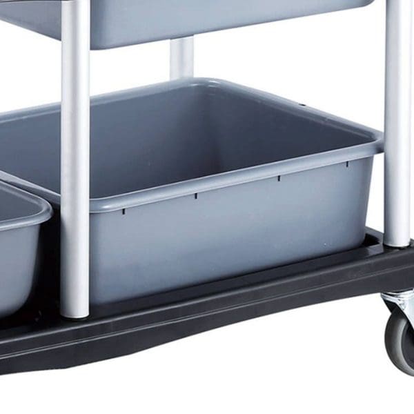 SOGA 3-Tier Commercial Soiled Food Trolley Dirty Plate Cart Five Buckets Kitchen Food Utility - Image 5