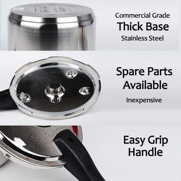 10L Commercial Grade Stainless Steel Pressure Cooker With Seal - Image 6