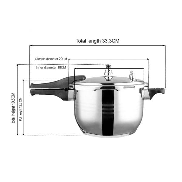 10L Commercial Grade Stainless Steel Pressure Cooker With Seal - Image 7