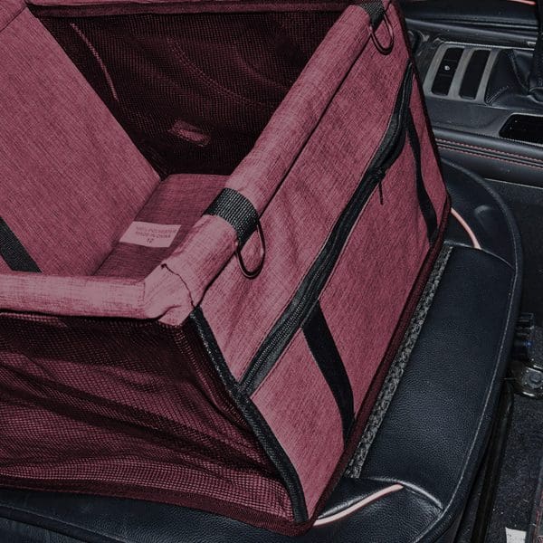 SOGA Waterproof Pet Booster Car Seat Breathable Mesh Safety Travel Portable Dog Carrier Bag Red - Image 8