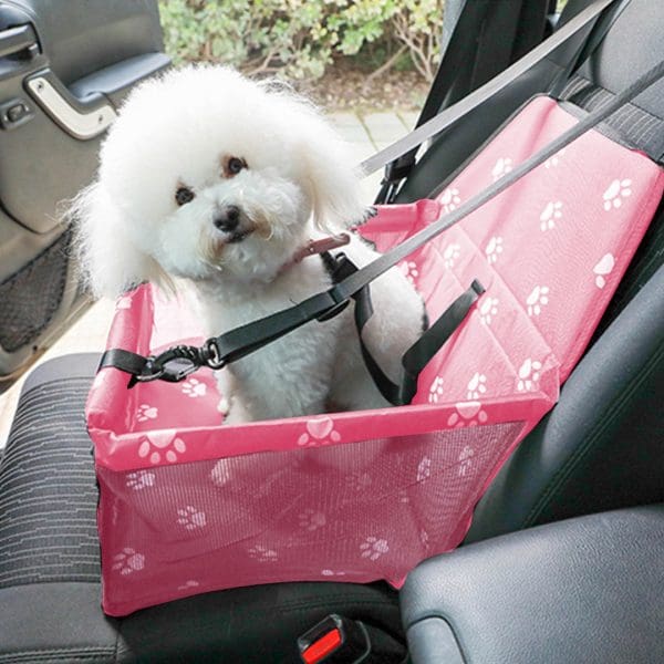 SOGA Waterproof Pet Booster Car Seat Breathable Mesh Safety Travel Portable Dog Carrier Bag Pink - Image 9