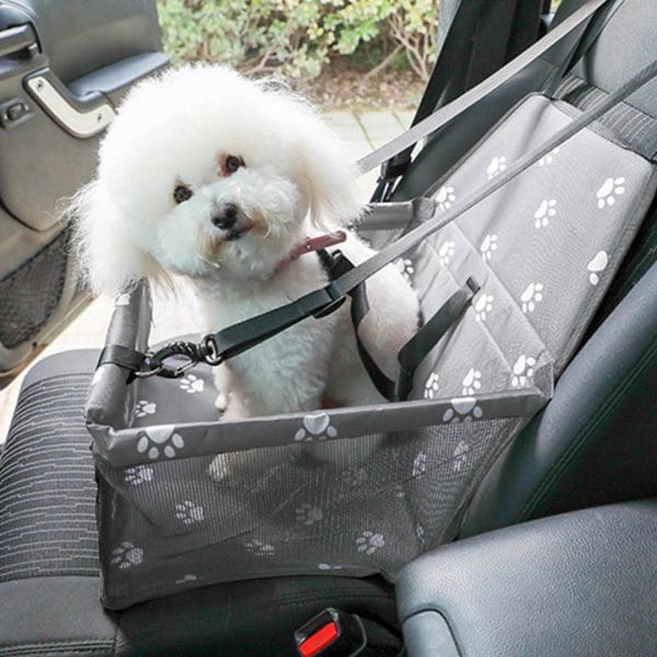 SOGA Waterproof Pet Booster Car Seat Breathable Mesh Safety Travel Portable Dog Carrier Bag Grey - Image 10