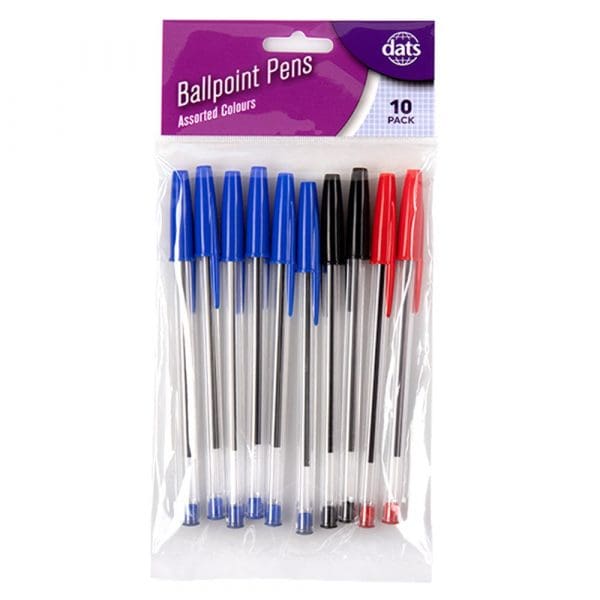 Ball Point Pens Assorted 10 Pack
