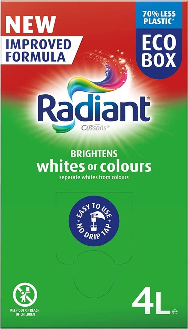 Radiant Eco-Friendly Box Liquid Laundry Detergent for Whites or Colours with Tap 4L - Image 3