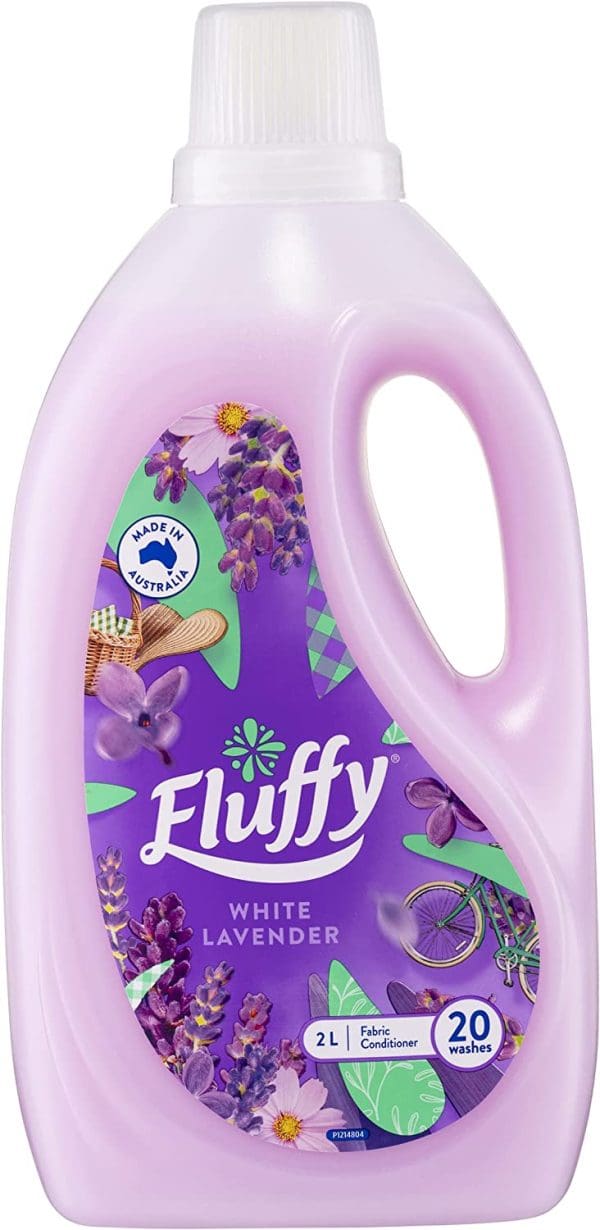 Fluffy Regular Fabric Softener Conditioner White Lavender 2L