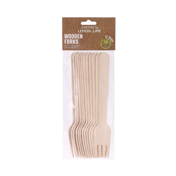 Earthie Wooden Fork 15.5cm 12PK