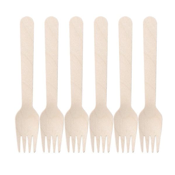 Earthie Wooden Fork 15.5cm 12PK - Image 4