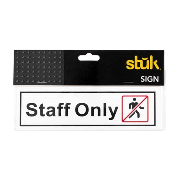 Stuk Sign Staff Only 6 x 20cm