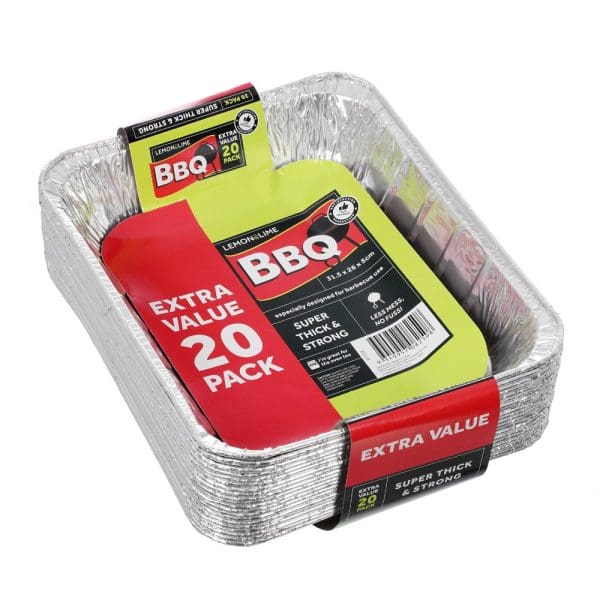 Lemon & Lime Foil Tray 31.5x26x5cm 20 Pack