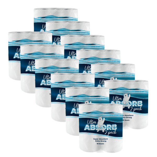 12 x Ultra Absorb 2ply Kitchen Towels 2 Pack