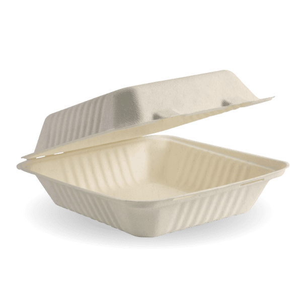Biopak BioCane Clamshell Natural 20x22x9cm 7.8x8" 200pcs
