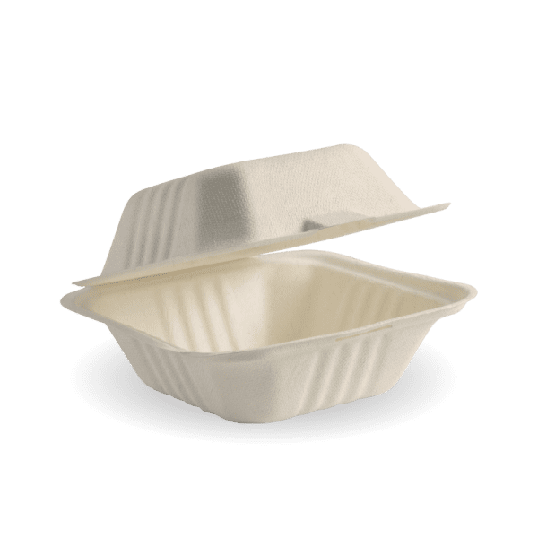 Biopak BioCane Clamshell Natural 15x15x8cm 6x6 500pcs