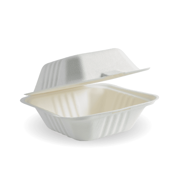 Biopak BioCane Clamshell White 15x15x8cm 6x6 500pcs