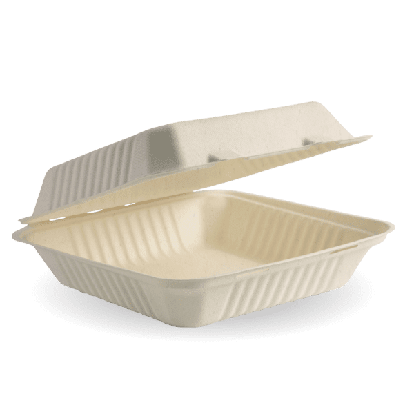 Biopak BioCane Clamshell Natural 23x23x8cm 9x9" 200pcs