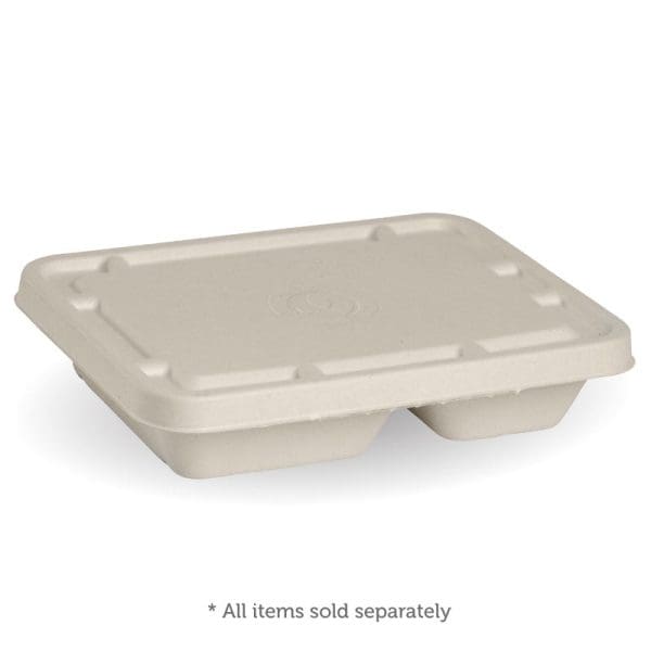 Biopak Biocane 2 Compartment Takeaway Base Natural 1230ml 30oz 500pcs - Image 3