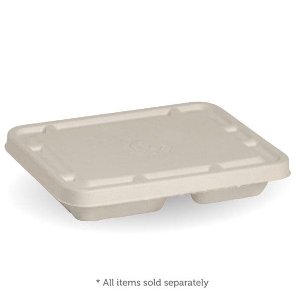 Biopak Biocane 3 Compartment Takeaway Base Natural 1150ml 26oz 500pcs - Image 3