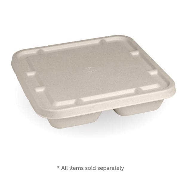 Biopak Biocane 3/4/5 Compartment Takeaway Base Lid Large 300pcs - Image 3