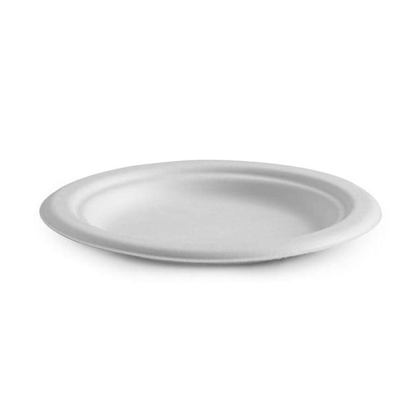 Biopak BioCane Round Plate White 15cm 6" 1000pcs - Image 2