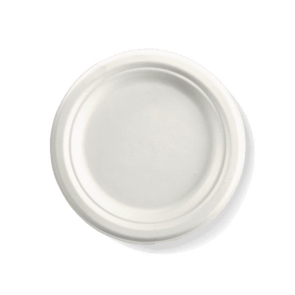 Biopak BioCane Round Plate White 18cm 7" 1000pcs - Image 2