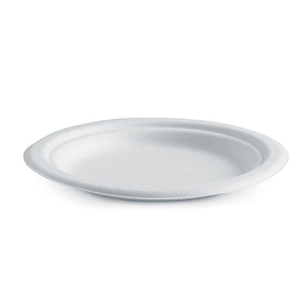 Biopak BioCane Round Plate White 18cm 7" 1000pcs