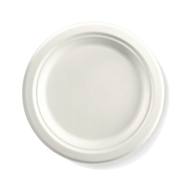 Biopak BioCane Round Plate White 23cm 9" 500pcs - Image 2