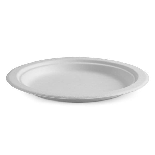 Biopak BioCane Round Plate White 23cm 9" 500pcs