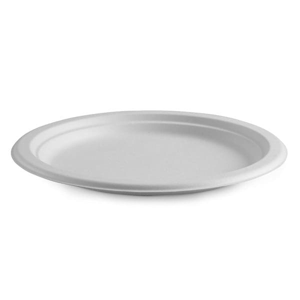Biopak BioCane Round Plate White 25cm 10" 500pcs