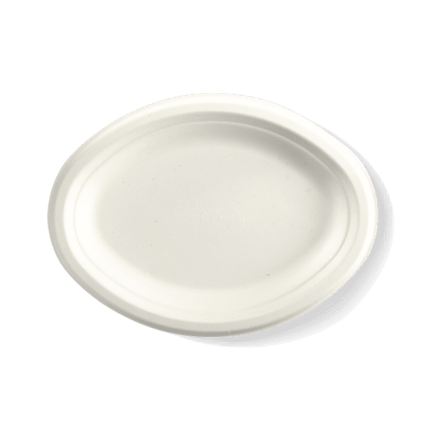 Biopak BioCane Oval Plate White 26x19cm 500pcs - Image 2