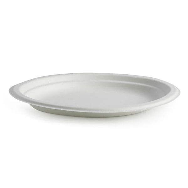Biopak BioCane Oval Plate White 26x19cm 500pcs