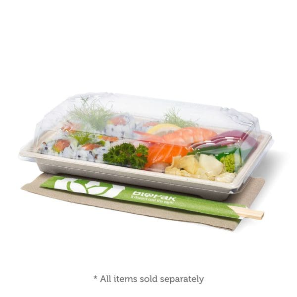 Biopak BioCane Sushi Tray PLA Lid Large 600pcs - Image 3