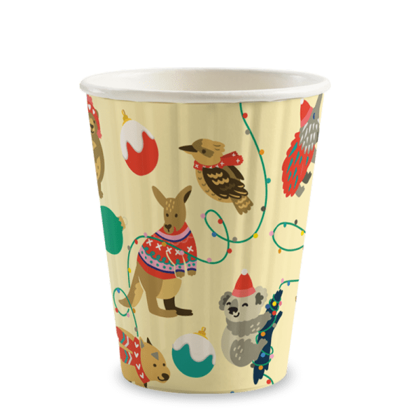 Biopak Christmas Series 80mm Double Wall Paper Cup 8oz 1000pcs