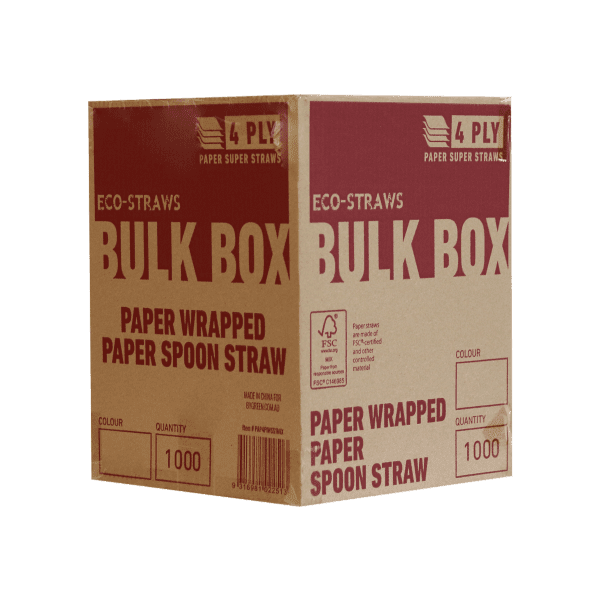 Eco-Straw 4ply Wrapped Paper Spoon Straw 8.2mm Mixed Colours 1000pcs - Image 3