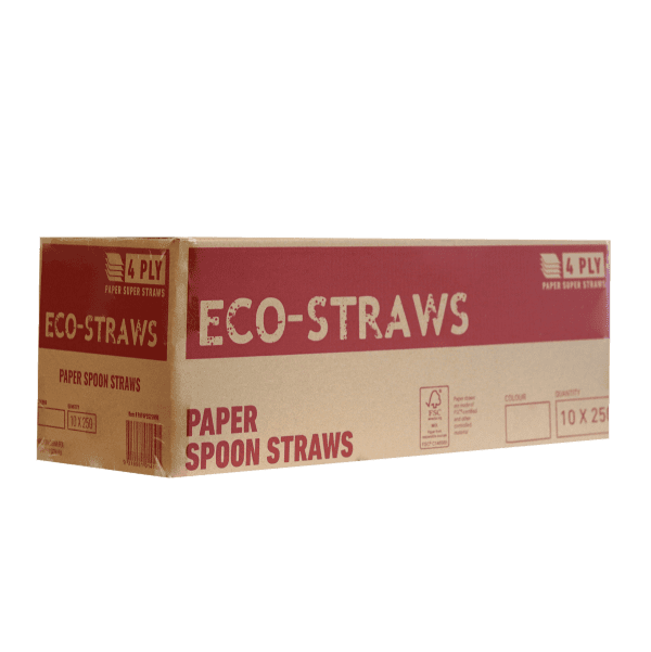 Eco-Straw 4ply Paper Spoon Straw 8.2mm Plain White 2500pcs - Image 2
