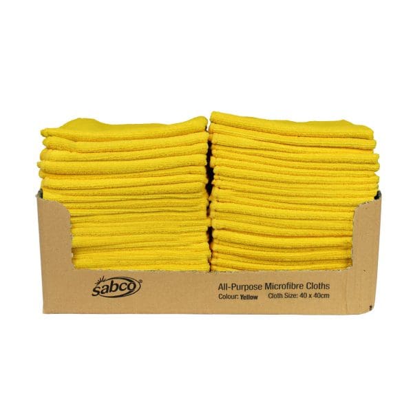 Sabco All Purpose Microfibre Cloths 40x40cm Yellow 50pcs - Image 2