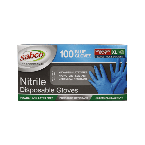 Sabco Nitrile Gloves Powder Free Extra Large Blue - Image 2