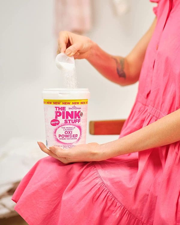 The Pink Stuff Oxi Laundry Powder Stain Remover Whites 1kg - Image 2