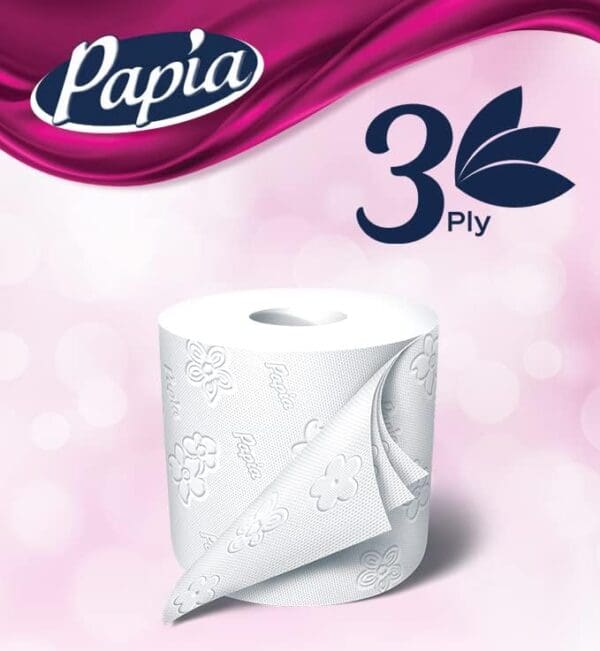3 x Papia 3ply Toilet Paper 24 Rolls - Image 3