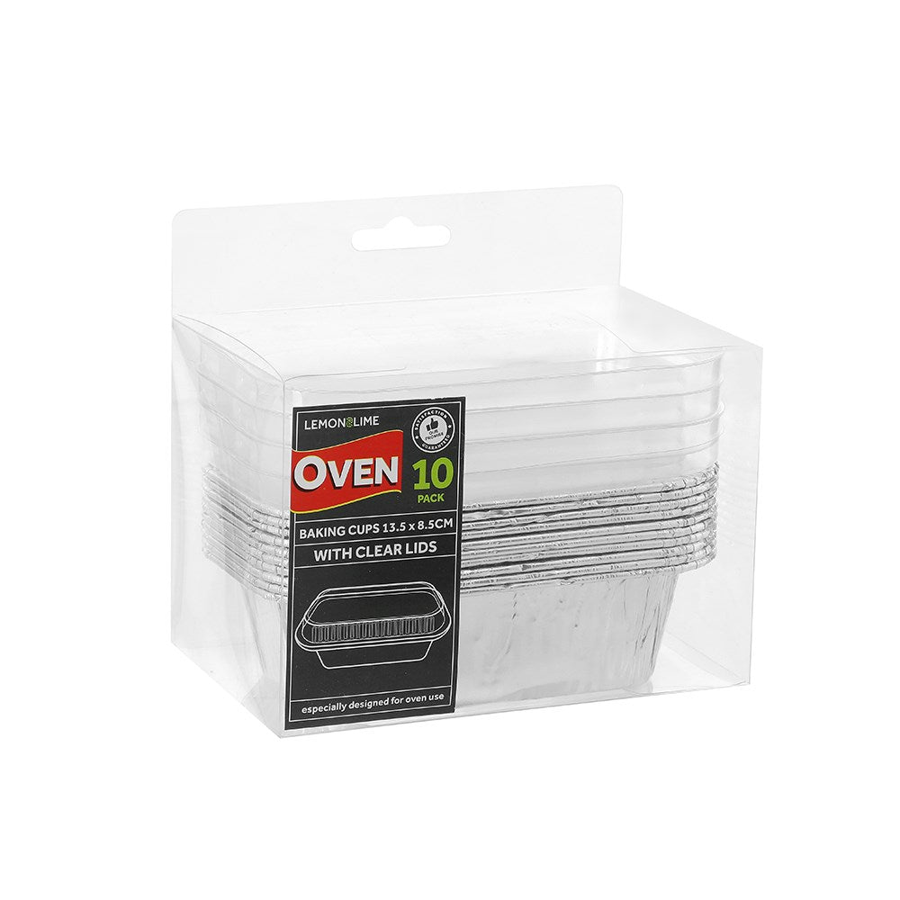 18108 (Lemon & Lime Rectangle Foil Baking Cup with Plastic Lids 10 Pack)