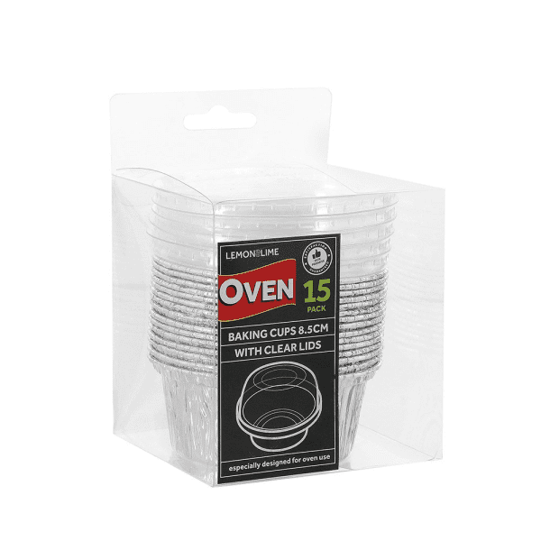 18085 (Lemon & Lime Round Foil Baking Cup with Plastic Lids 15 Pack)