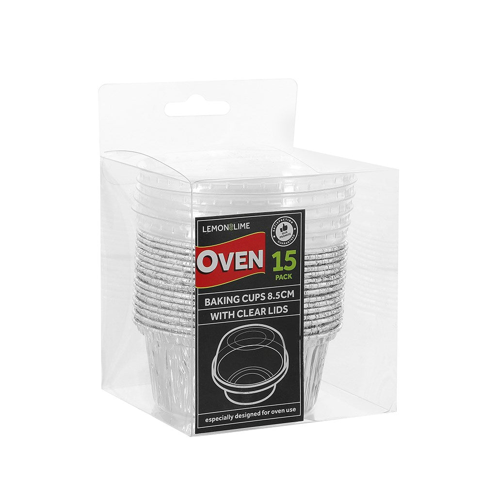 18085 (Lemon & Lime Round Foil Baking Cup with Plastic Lids 15 Pack)