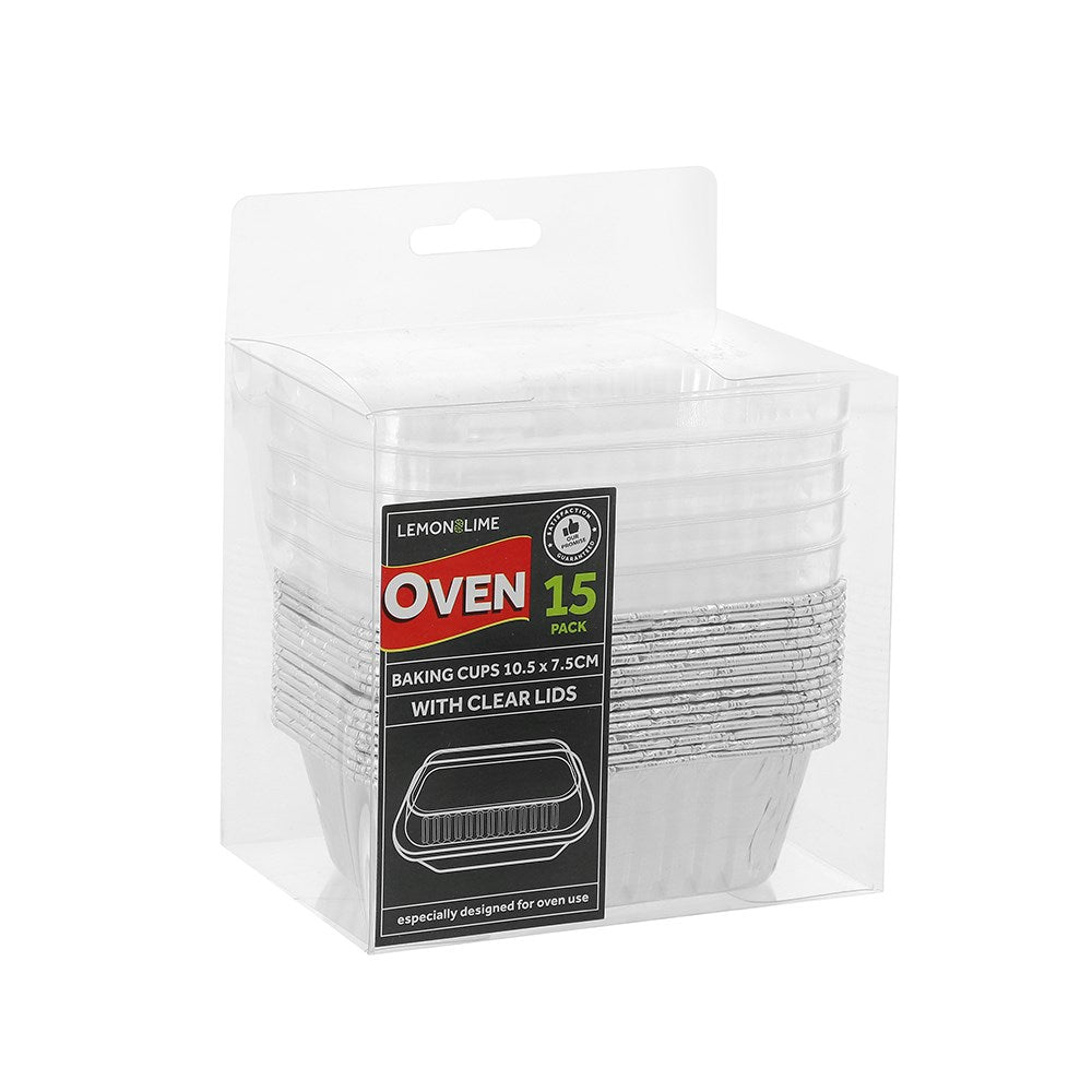 18092 (Lemon & Lime Rectangle Foil Baking Cup with Plastic Lids 15 Pack)
