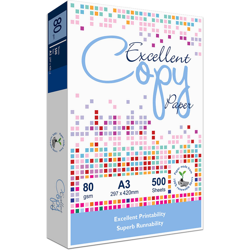 7122367 (Excellent Copy Paper A3 80gsm White Ream of 500pcs )